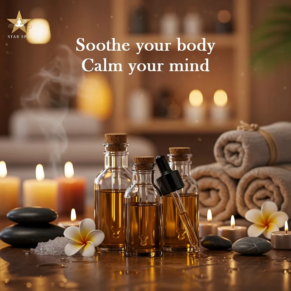 Star Spa calming oils and candles